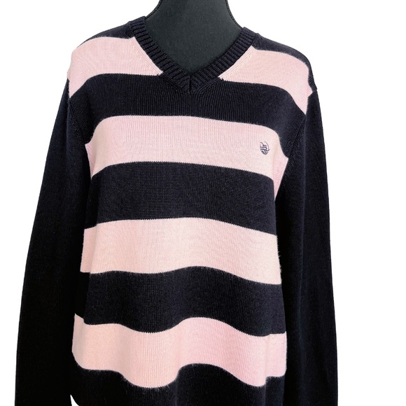 Wool-Acrylic Navy & Pink Sweater - Picture 15 of 15